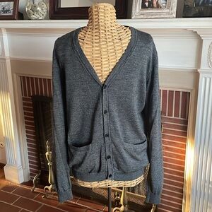 Sandro Paris gray Merino Wool cardigan L